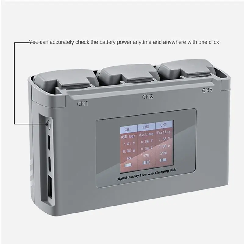 doyou Two-Way Charging Hub Charge Multiple Batteries for DJI Mavic Mini SE/Mini 2 with Color LCD Digital Display Charger