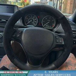 For BMW M Sport E81 E82 E88 X1 E84 M3 E90 E91 E92 E93 E87 Customized Braid Car Steering Wheel Cover Wrap Anti-Slip Suede Leather
