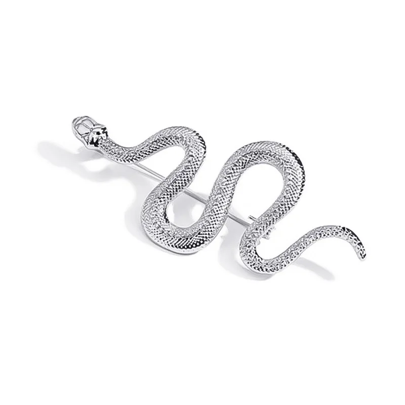 Exaggerated snake brooch male retro personality fashion geometric python badge jacket pin decoration female