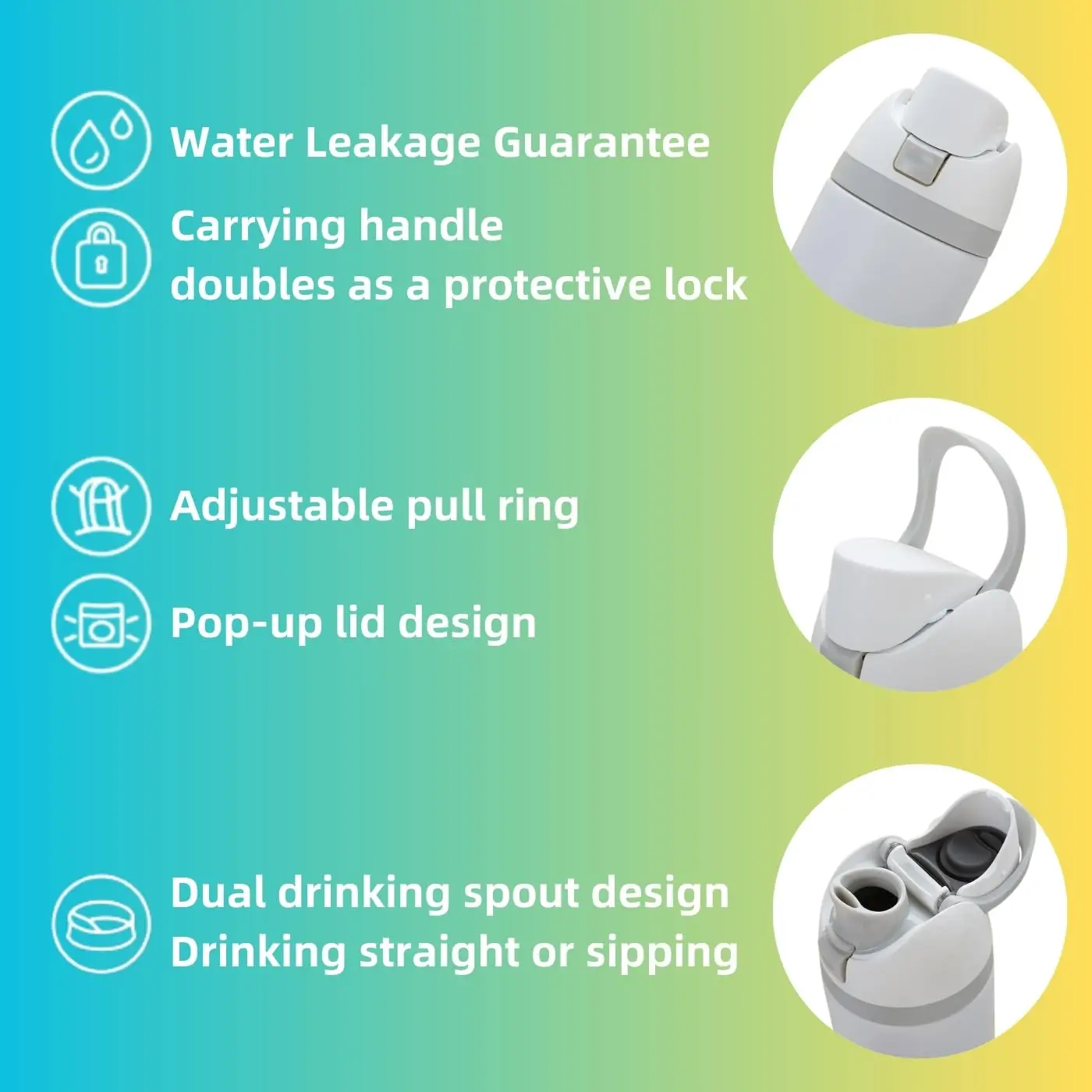 Replacement Cap for Owala Freesip, One Button Water Bottle Top Replacement Cap Compatible with Owala Cup