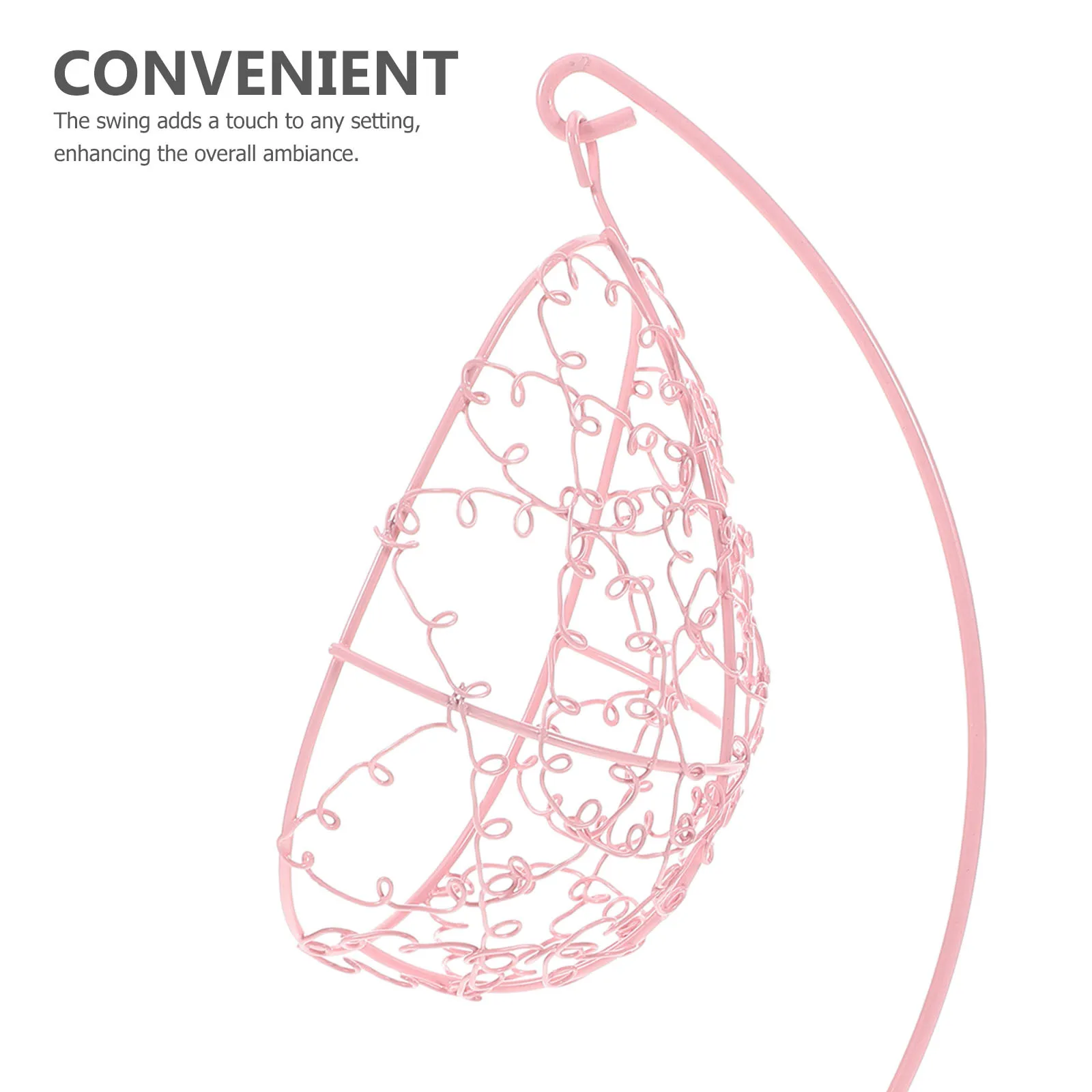 Miniatur-Metall-Schaukelstuhl, romantische hängende Hängematte aus Eisen für drinnen und draußen, Gartendekoration, Kinderzimmer, DIY, niedliche Möbelornament
