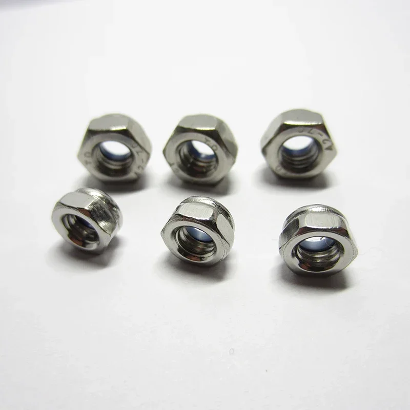 50/30/10pcs DIN985 M2 M2.5 M3 M4 M5 M6 M8 M10 M12  Stainless Steel Self-locking Nut Nylon Lock Nut Locknut Slip Nylon Hex Nut