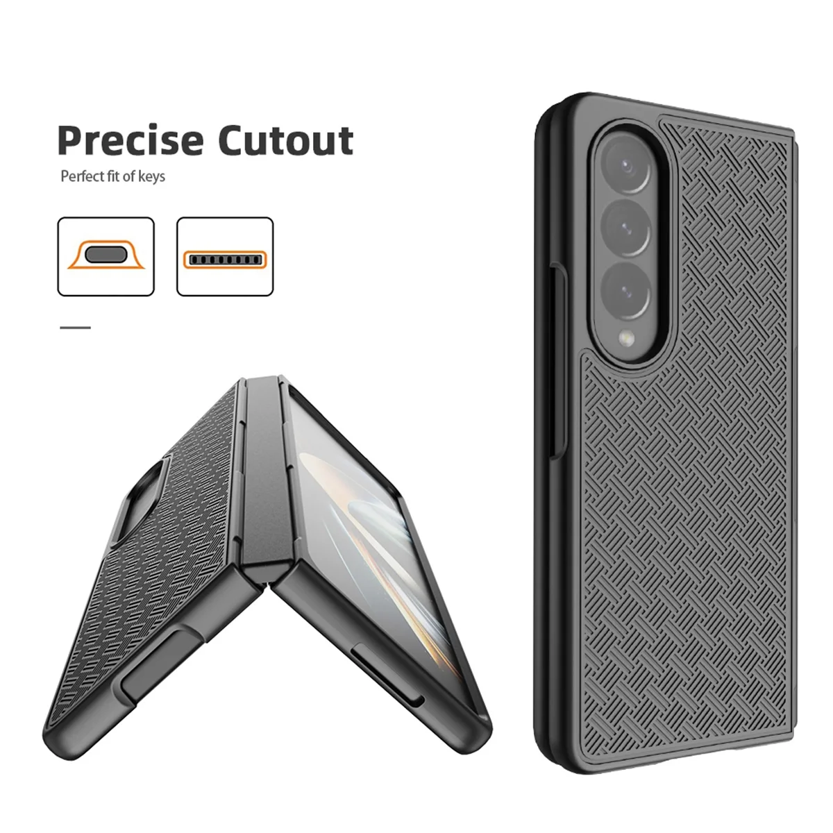 Anti-Falling Back Clip Protective Cover Case for Samsung Galaxy Z Fold 5 4 Fold5 Fold4 Fold3 Fold 3 Zfold4 Non-Slip Phone Bag