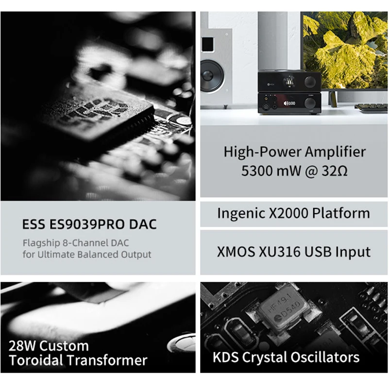 SHANLING EH3 Настольный ЦАП Усилитель-стример ES9039SPRO 4 * чип OPA1612 Hi-Res Audio