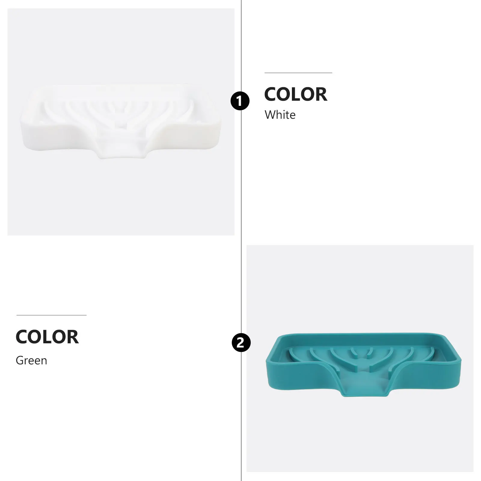 2 قطعة صندوق الصابون الإبداعي مع ثقب الصرف طبق صابون سيليكون سميك للمنزل الحمام المطبخ استخدام تجفيف طويل الأمد