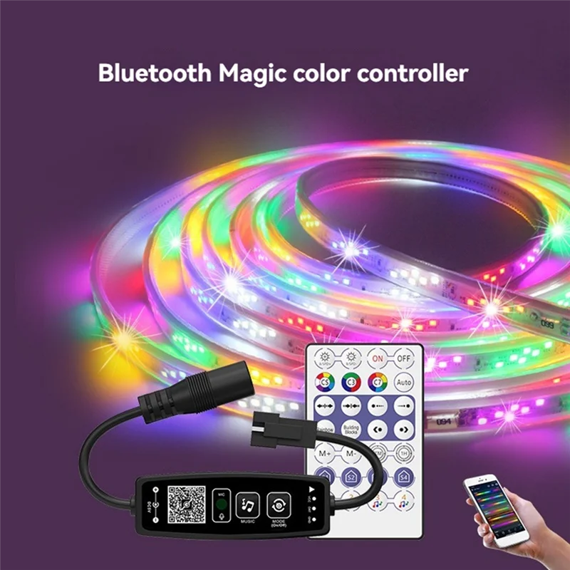 ABMF-WS2811 WS2812B LED コントローラ Bluetooth 音楽 28 キーリモコン個別にアドレス指定可能な RGB ストリップライト