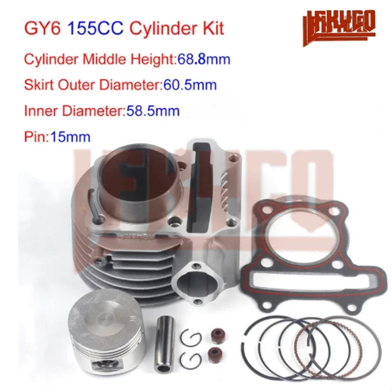 For GY6 125CC 150CC 155CC 170CC 175CC 180CC Cylinder Kit Gasket Piston Tool 52.4mm-63mm Motorcycle Scooter ATV UTV Engine Parts