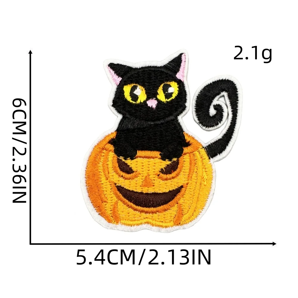 Halloween Costume Embroidery Patches Iron-on For Clothing  Kids Spider Bat Ghost Pumpkin Cat Applique DIY Brooch Accessories