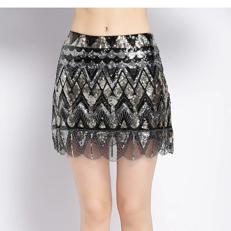 

Sparkling Sequin Sexy Club Skirt A-line Short Skirt Women's Summer Solid Gentle Temperament Straight Tube Hip Skirt