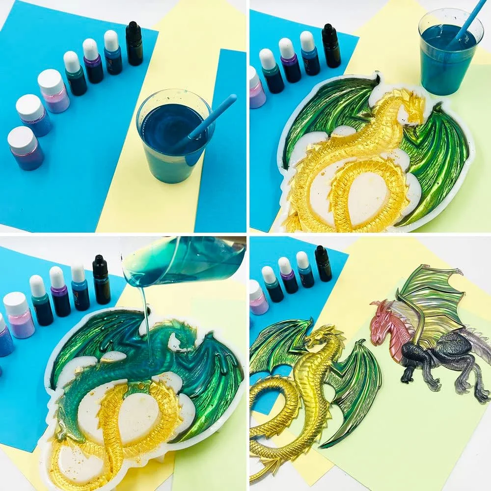 3D Dragon Wall Decoration Silicone Molds DIY Flying Dragon Shapes Wall Living Room Desktop Decoration Epoxy Resin Mold