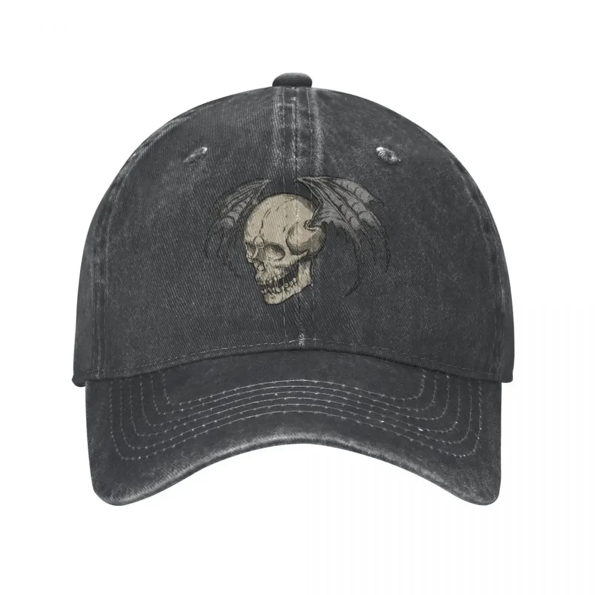 Retro Avenged Sevenfold Baseball Cap Merchandise Distressed Denim Washed Skeleton Deathbat Sun Cap Unisex Style Outdoor Summer