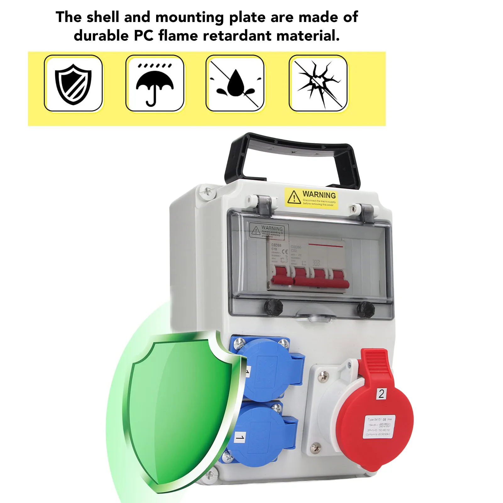 موزع الطاقة AC 200‐250V مقبس عالمي AC 220‐380V 240‐415V CEE مقبس مع قاطع الدائرة