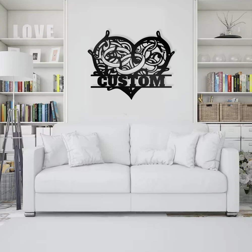 

1pc cute circular pattern Customized Name Metal Wall Signs Iron Wall Plaque For Kids Room Living Room Home Decor