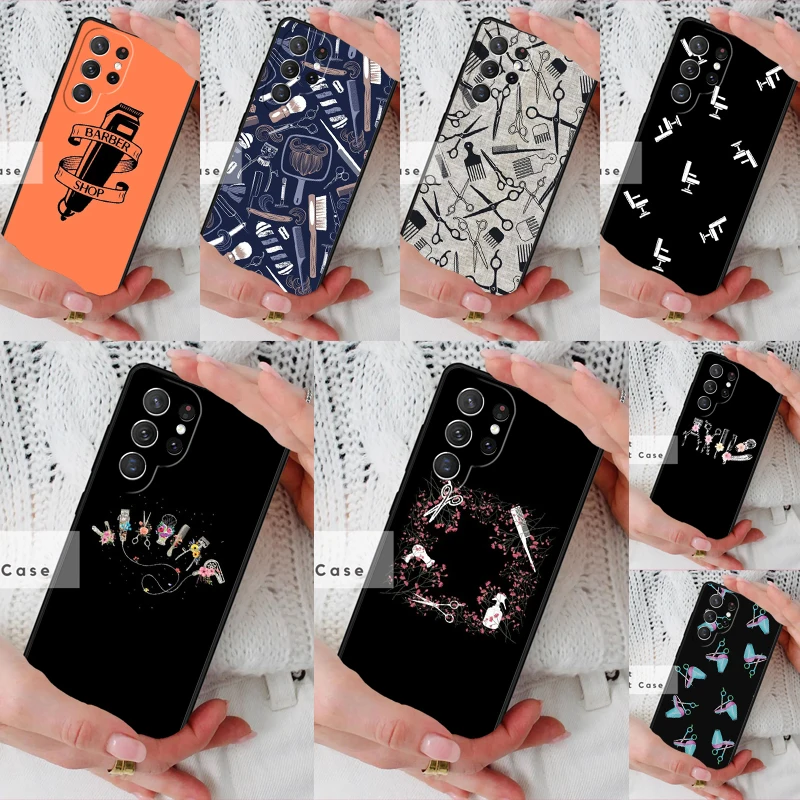 Hair Stylist Barber Hairdresser Tools Phone Cover Case for Samsung Galaxy S26 Ultra S20 FE Note 10 S24 S23 S21 S25 Plus S22