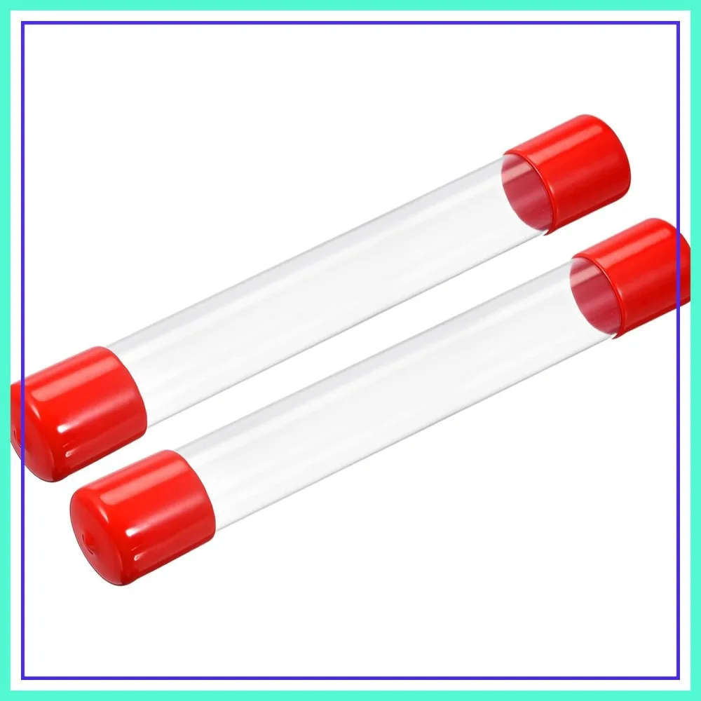 

Clear Rigid Polycarbonate Tube 12" Length with Red Rubber Caps, 26mmx28mm, 2-Pack