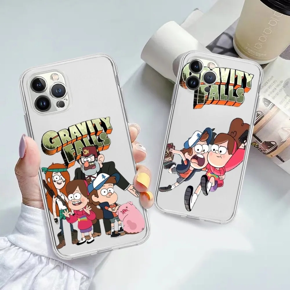 Cartoon Anime G-Gravity F-Falls Family Phone Case For iPhone 15 11 12 13 14 Mini Pro Max XR X XS TPU Clear Case For 8 7 6 Plus S