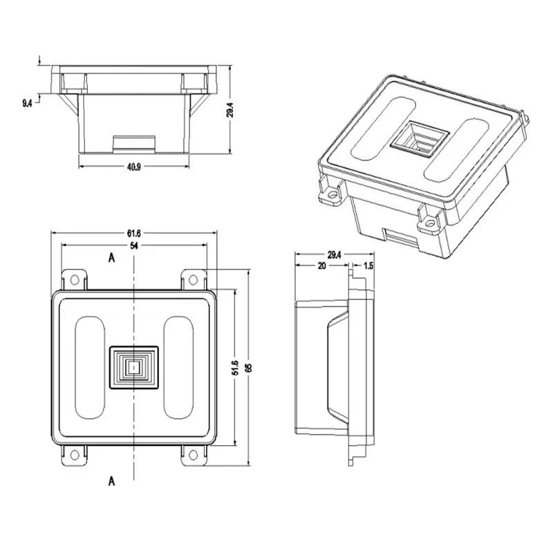 Escáner de código QR Módulo de escáner de código de barras de larga distancia de 1,6 m CD9221 Lector de escáner QR Rcode integrado para estacionamiento