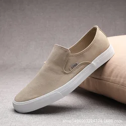 Men Shoes Spring Autumn New Loafers Fashion Sneakers Men Canvas Breathable Low Cut Slip-on Men Casual Shoes Vulcanize Shoes
