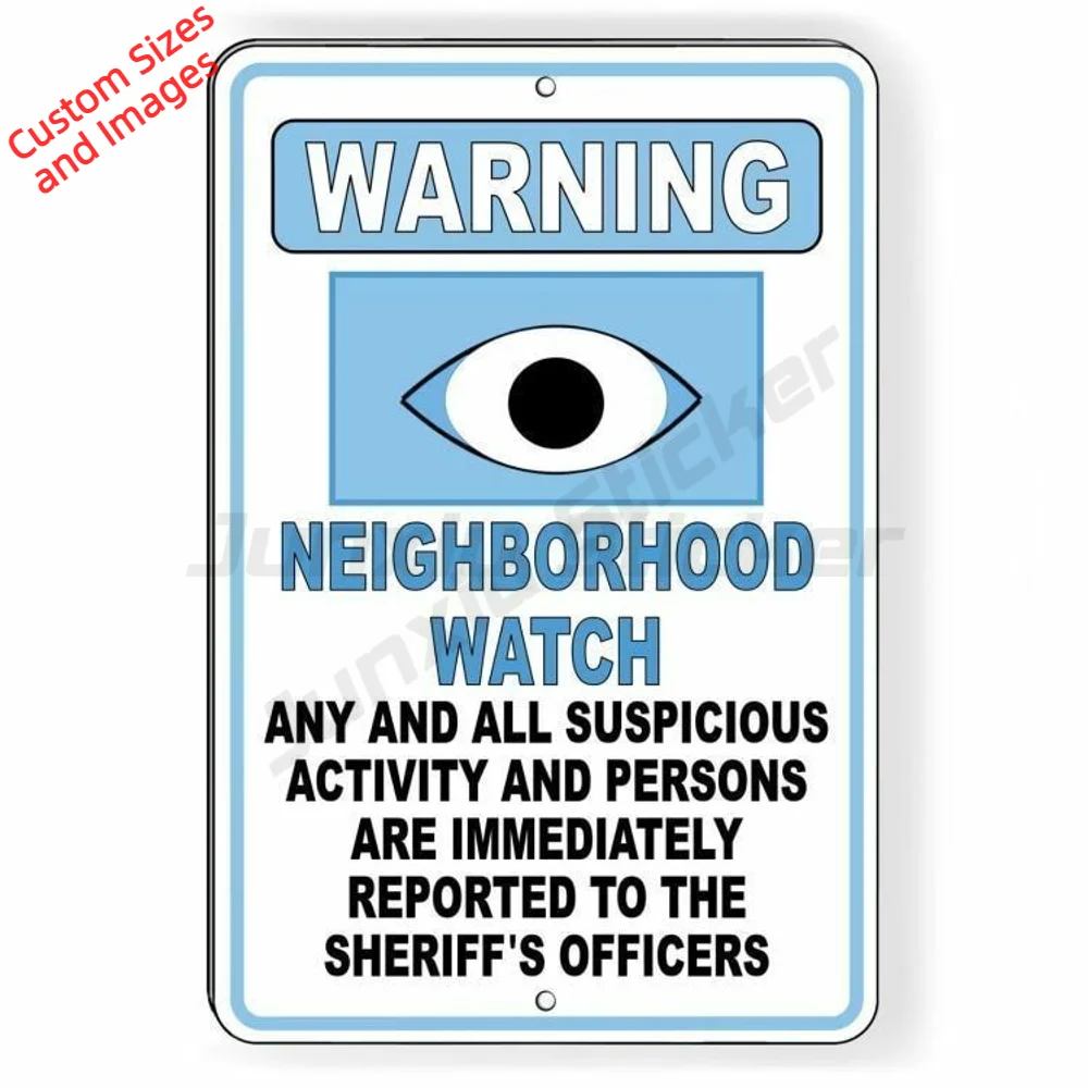 Neighborhood Watch Suspicious Activity Reported To Sheriff Vinyl Sticker Waterproof With UV Protection Decal For Front Door