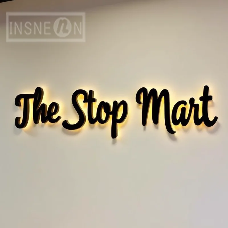 Custom 3D LED Illuminated Metal Letters Sign For Business Storefront Outdoor Waterproof Backlit Light Up Advertising Signage