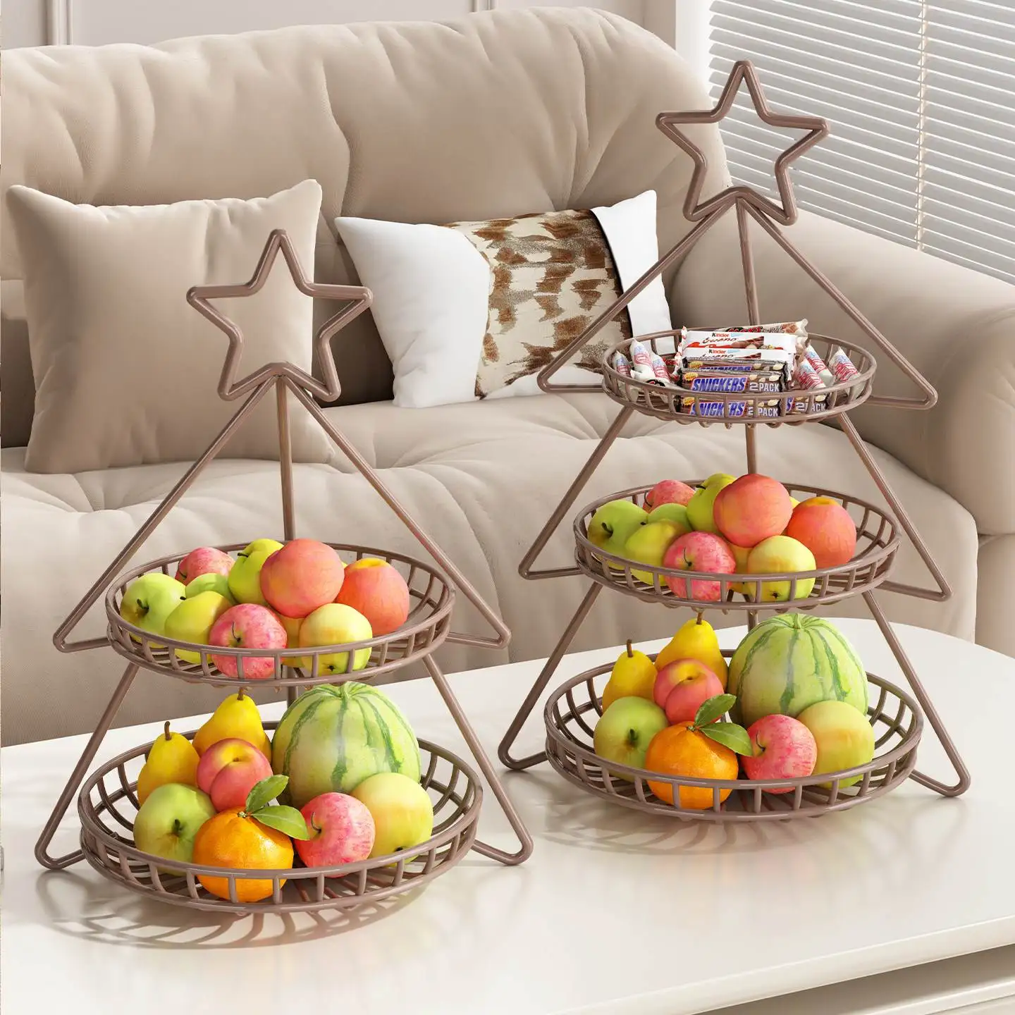 

Новая многоярусная фруктовница для гостиной, поднос для чая, домашний органайзер, ретро-поднос для хранения и демонстрации