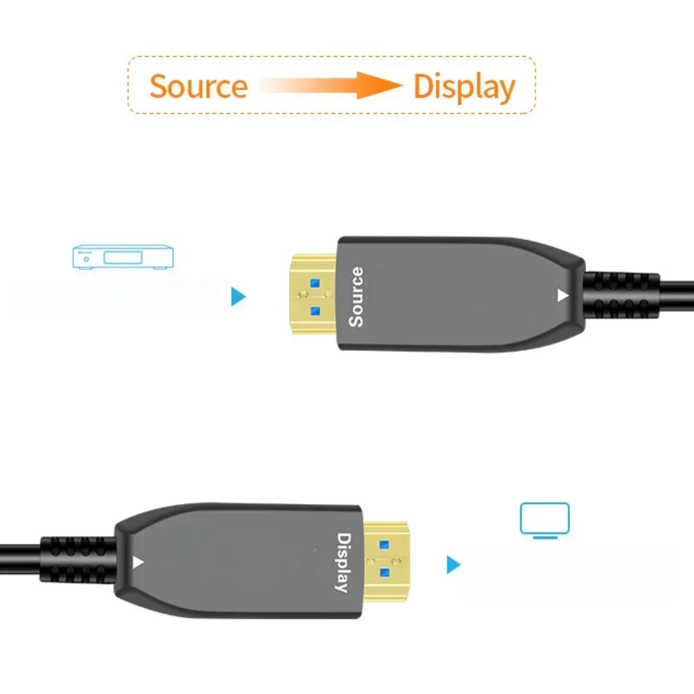 Fiber Optic Cable 8K 60Hz High-Definition Fiber Optic Cable 2.1 Gold-Plated Plastic Fiber Optic Cable TV Replacement Parts