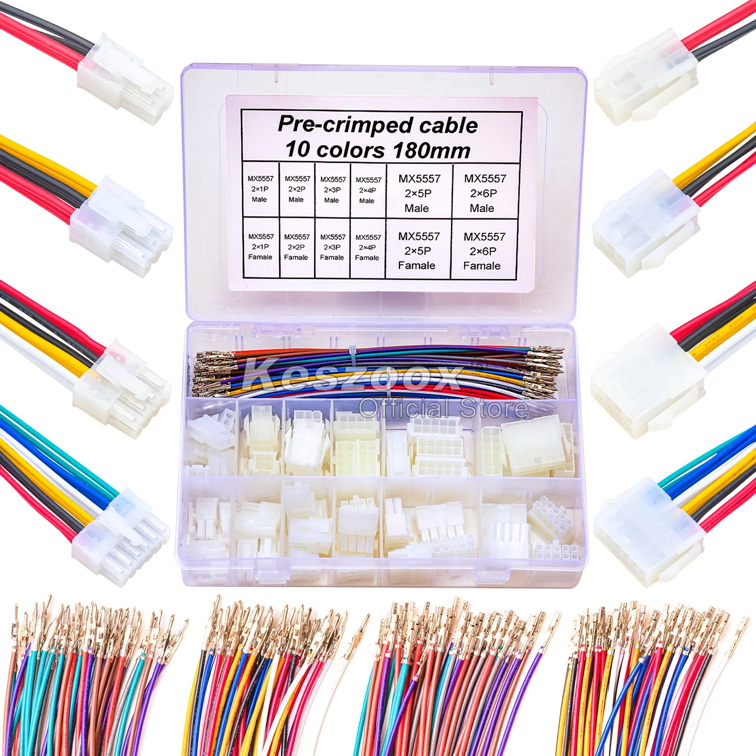 

Tcenofoxy Molex 5557 4.2mm Male Female 2-6P Connectors Housing with 20AWG Pre-crimped Cable Molex Connector Kit