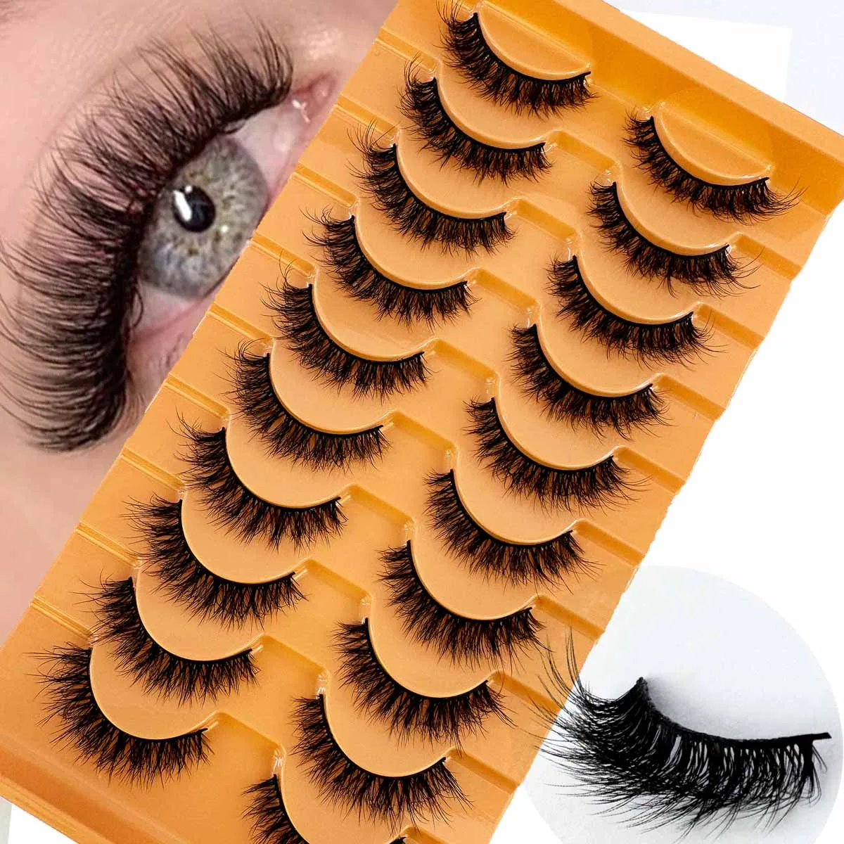 New 10Pairs Eyelashes Makeup Soft Fluffy 3D Mink False Eyelashes Thick HandMade Volume Mink Lashes Faux Cils Natural Fake Lashes