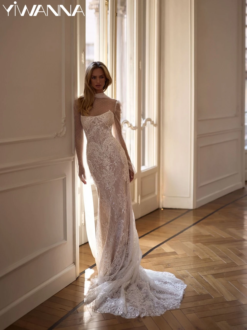 Sequined Lace Mermaid Wedding Dress With Detachable Top Graceful Sleeveless Bridal Gown Customized Romantic Dresses For Bride