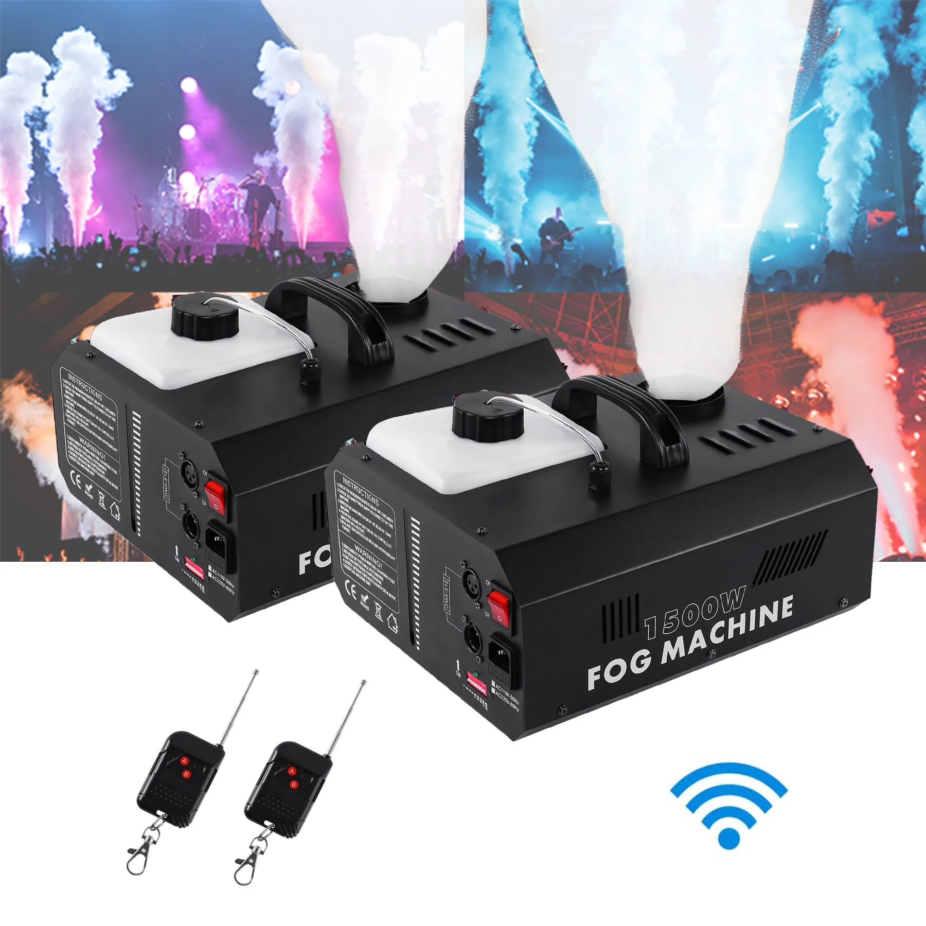 

1500W Fog Smoke Machine DMX512 Wireless Fogger Machine With Remote Control Upspray Fogger Stage Disco Fogger For Party Banquet