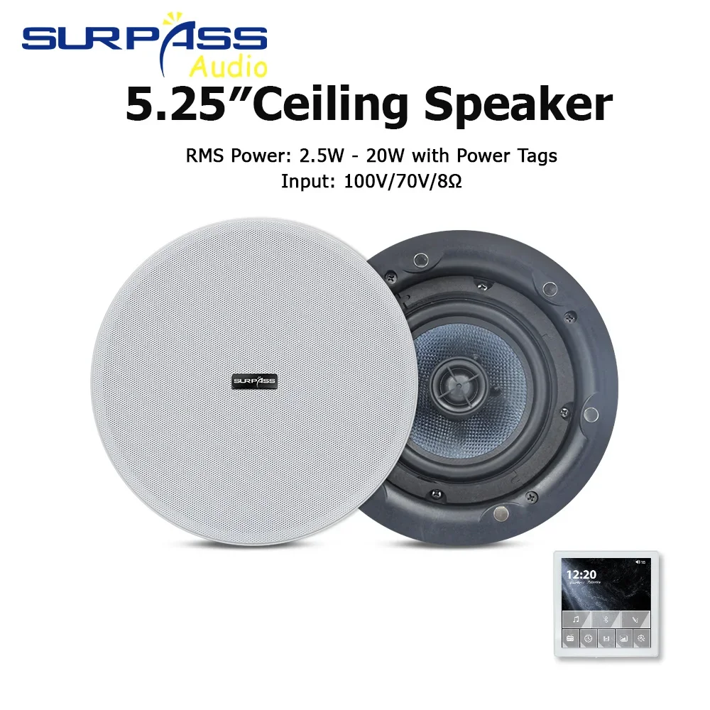 الذكية بلوتوث الجدار مكبر للصوت 4 بوصة 30 واط لوحة الموسيقى دعم راديو Fm مع HiFi ستيريو محوري السقف المتكلم للسكنية