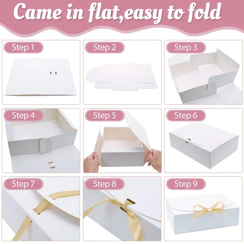 5 Stück schwarze Geschenkboxen mit Deckel, luxuriöse schwarz-rosa Geschenkboxen mit Schleife, Boxen für den Trauzeugen, Brautjungfernboxen, Abschlussgeschenke. – Detail 16