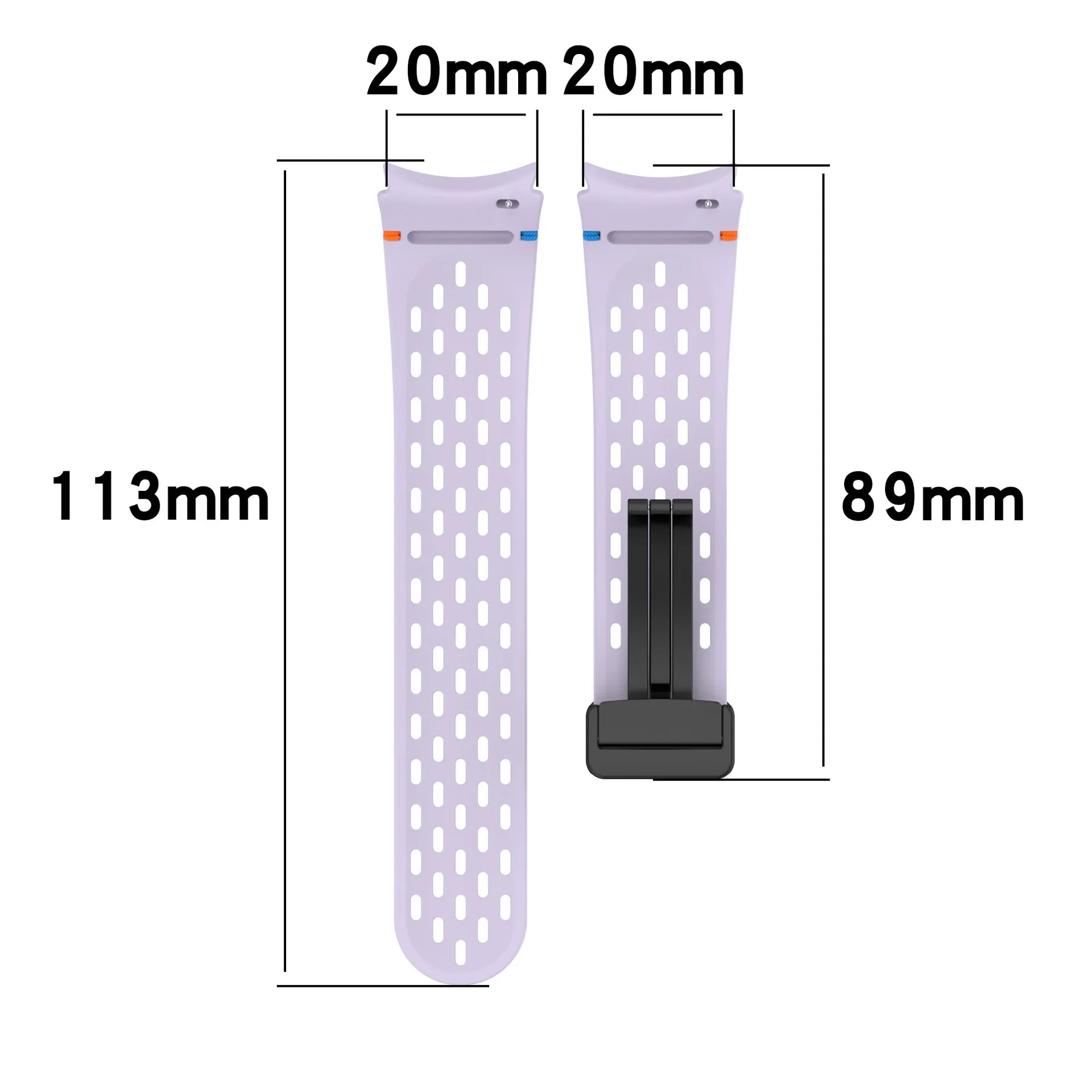 Silikonarmband für Samsung Galaxy Watch 7 6 5 4 FE 40 mm 44 mm/6 Classic/5Pro Magnetschnallenarmband Keine Lücken Galaxy Watch7 Band – Detail 4
