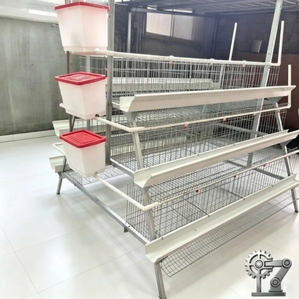 Automatic A-Type Layer Chicken Cage System, Galvanized Steel 3/4 Tier Battery Cage, Poultry Farm Equipment for African Market