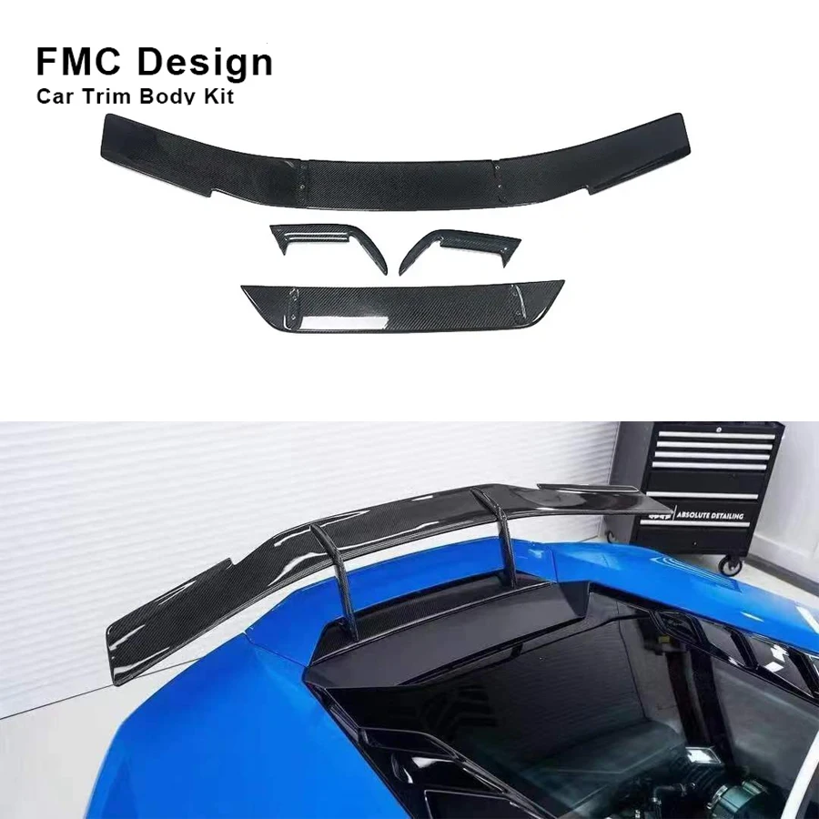 N Style Dry Carbon Fiber for Lamborghini huracan LP580 LP610 EVO Car Rear Trunk Spoiler Rear Wing Tail Wing Parts Body kit