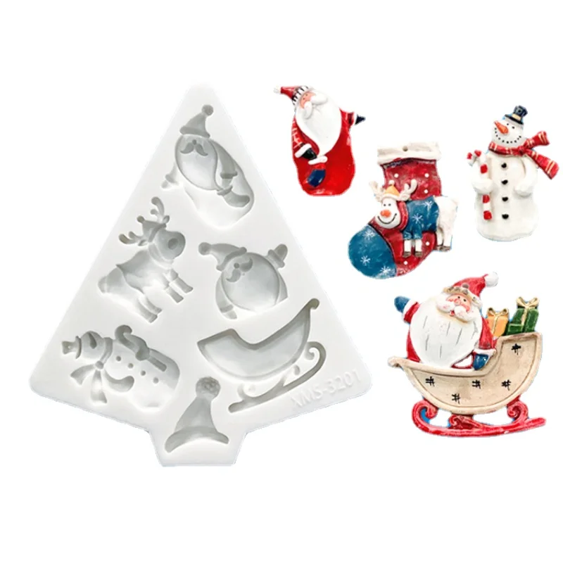 Christmas Christmas Silicone Candy Craft Moulds Resin Tools Cupcake Baking Moulds Fondant Cake Decorating Tools