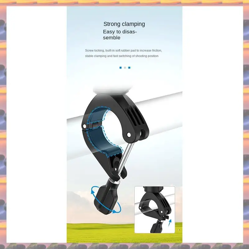 

(Flash Sale) TELESIN Cycling Motorcycle Clip 360° Super Clamp 1/4In Hole Bracket For Gopro/Action 4/Insta360 Action Camera Repla