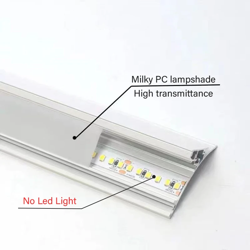 Imagem -04 - Extrusão de Tira de Luz Led Perfil de Alumínio Tampa do Difusor do pc Armário do Teto Lâmpada Linear 48x 37 mm