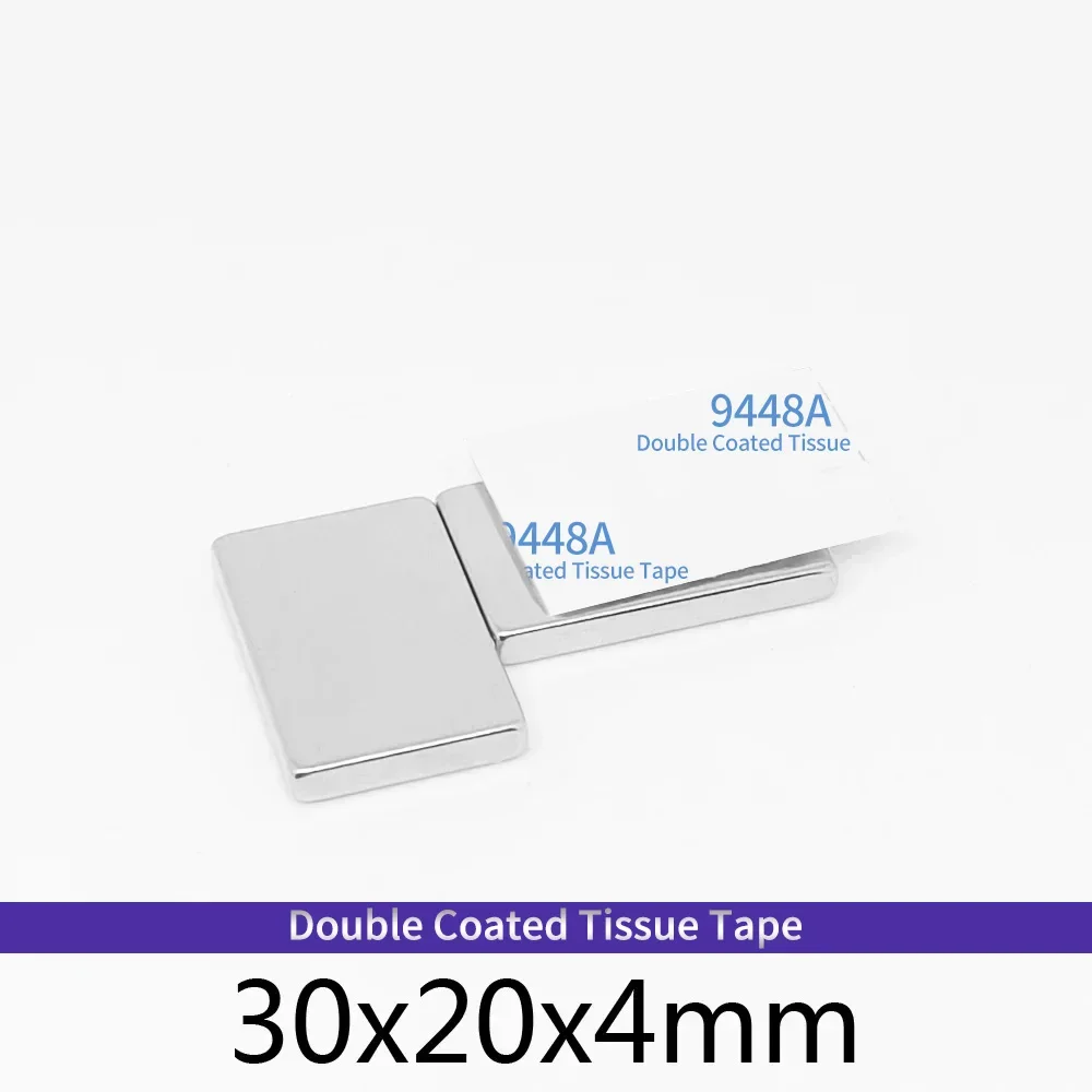 Magnete quadratico 30X20X4mm con nastro autoadesivo 30*20*4 Magnete potente 30x20x4 per frigoriferi domestici, uffici fai da te