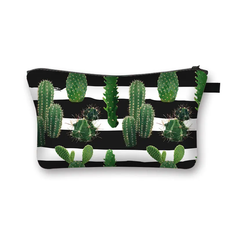 Cute Cactus 3D Printing Cosmetic Bag Girl Fashion Makeup Case Portable Cactus Lady Storage Bag Cosmetic Bag