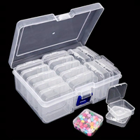 14/30Pcs Clear Plastic Bead Storage Containers Mini Storage Box for Jewelry Making Beading Crafts Screws 1 Sheet Label Sticker
