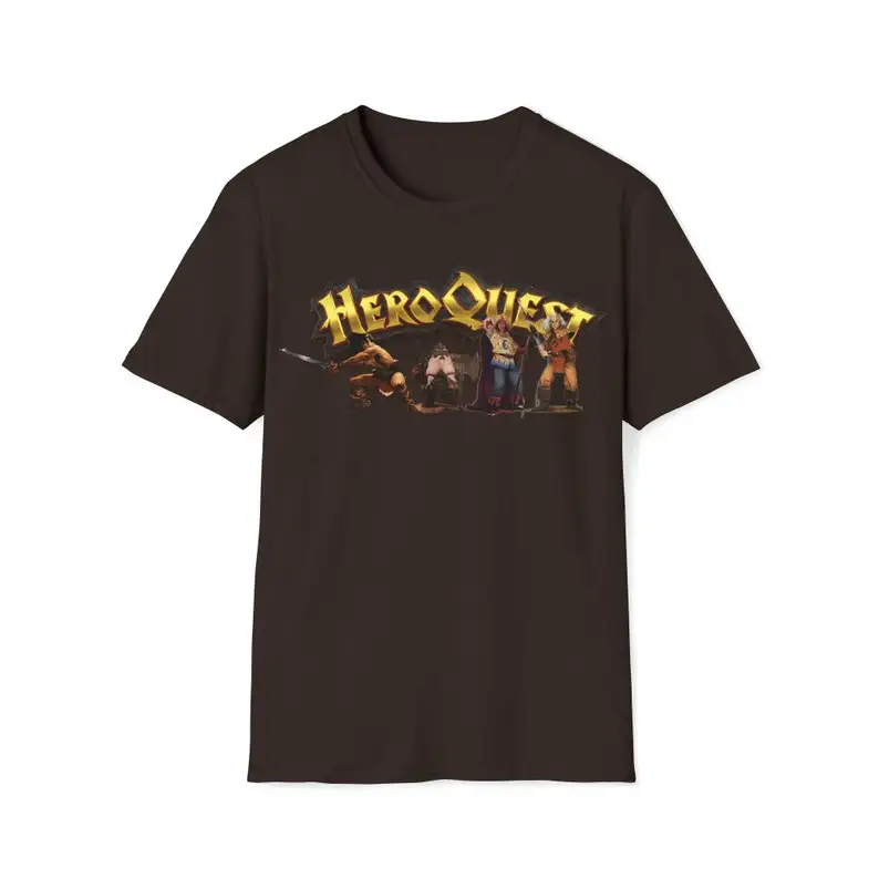 Camiseta de cuello redondo de ajuste Regular para adultos, camisa clásica Unisex, ropa de héroe, Quest, aventureros, Softstyle