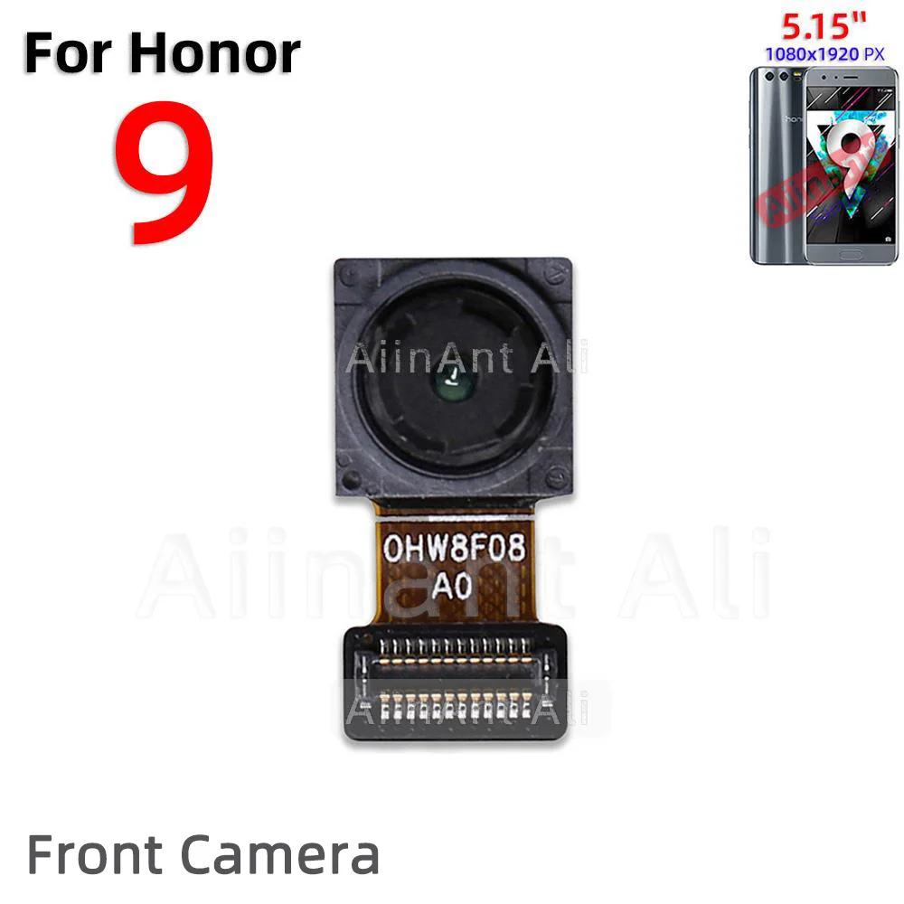 AiinAnt Front Camera For Huawei Honor 9 9A 9C 9N 9i 9x Lite Pro Rear Main Back Camera Module Flex Cable Phone Spare Parts