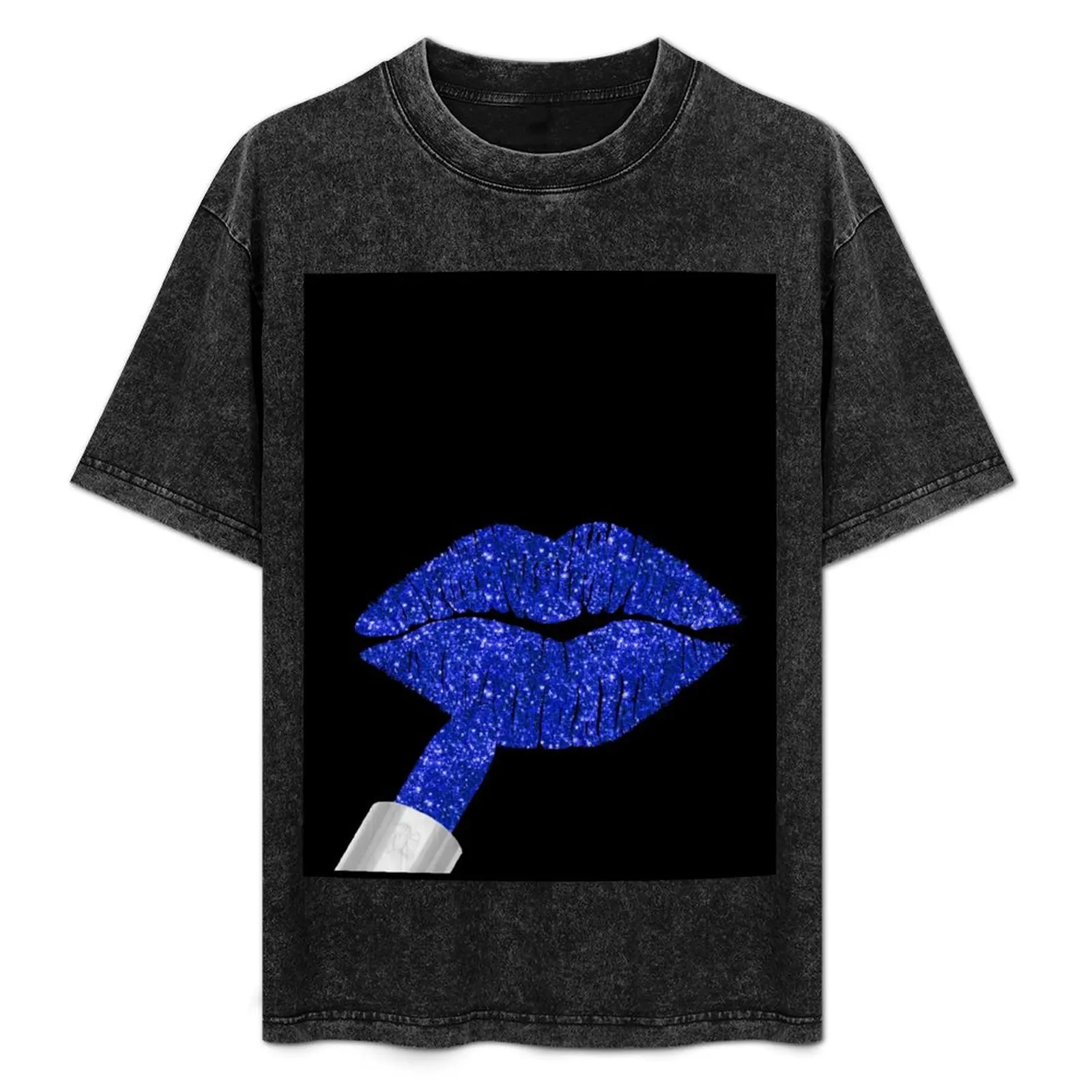 

Cobalt Kiss, lipstick on pouty lips, fashion art T-Shirt new edition cute clothes mens big and tall t shirts