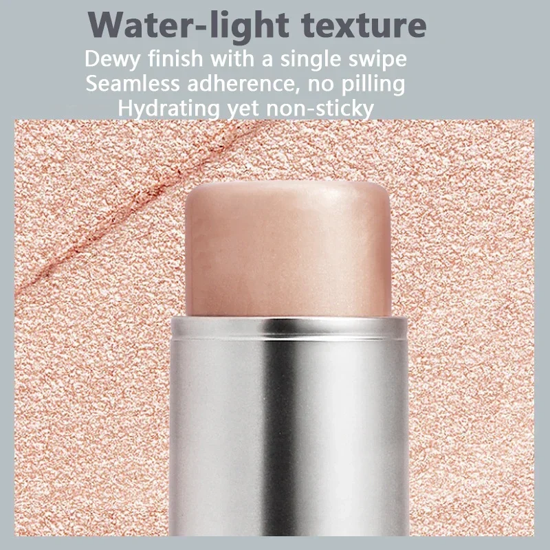 Resaltador facial en barra de rubor brillante, resistente al agua, 4 colores, iluminador hidratante de larga duración para iluminar y dar forma al contorno
