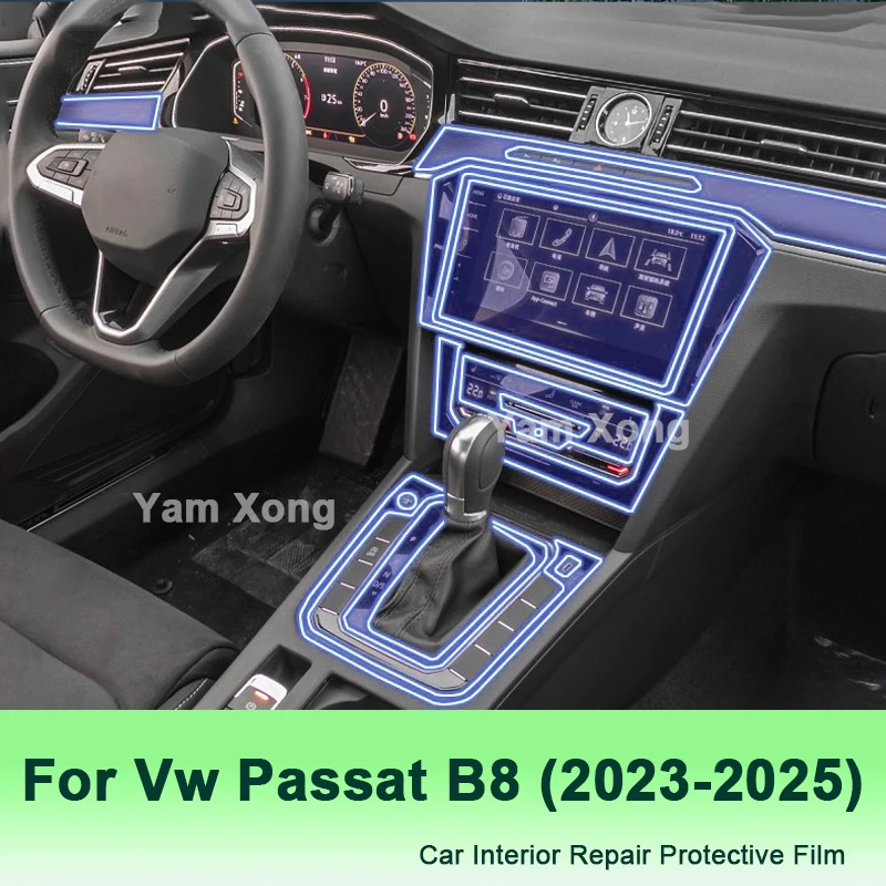 Film protecteur HD haute clarté pour écran tactile intérieur de voiture VW Passat B8 2023-2025, panneau de commande du tableau de bord, autocollant anti-rayures