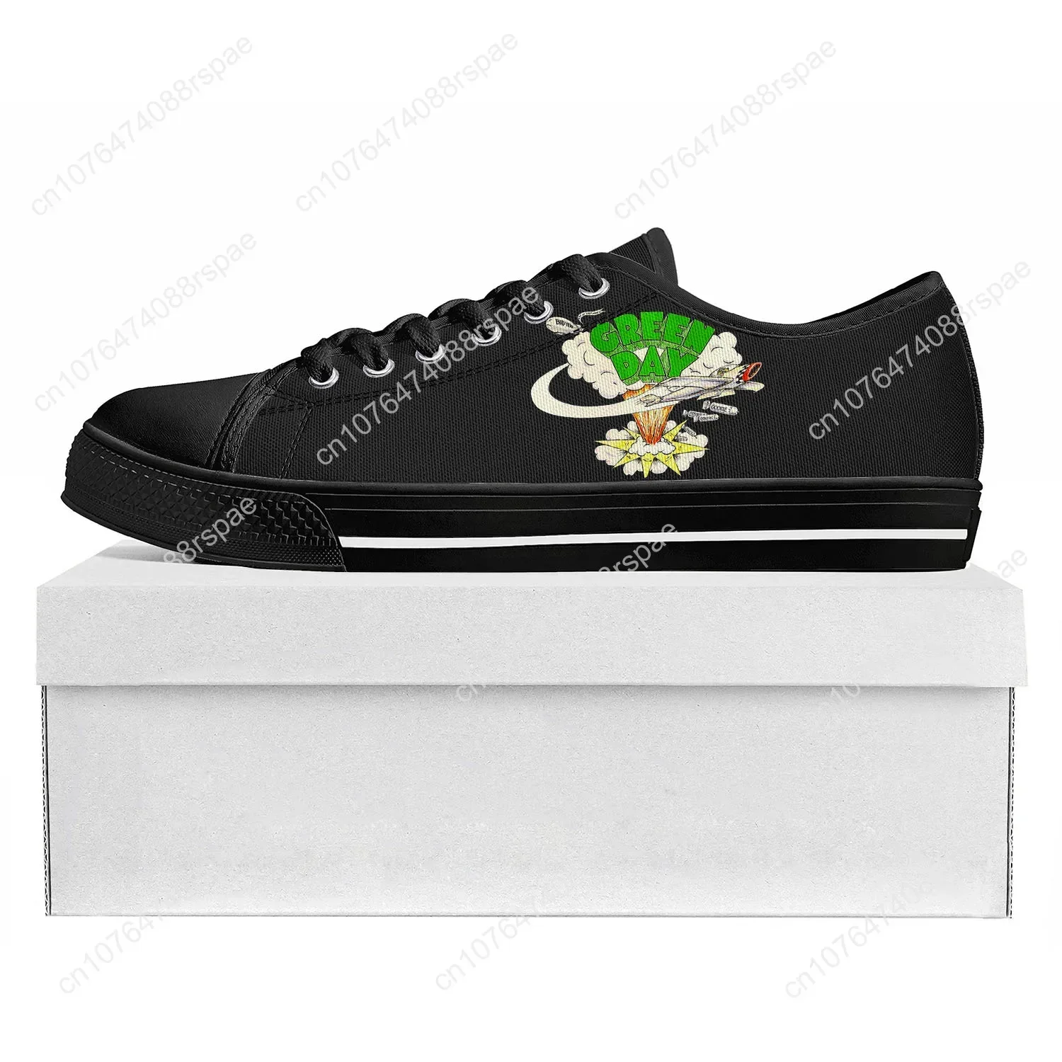 Green Day Pop Rock Band Low Top Hoge kwaliteit Sneakers Heren Dames Tiener Canvas Sneaker Prode Casual Paar Schoenen Aangepaste schoen