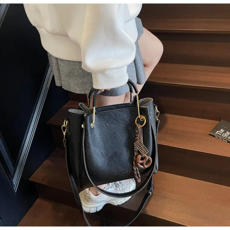 

Premium Women's Shoulder Bag Crafted From Satin Leather Boasting Fluffy High-End Scotland Sleek Soft Vintage Look