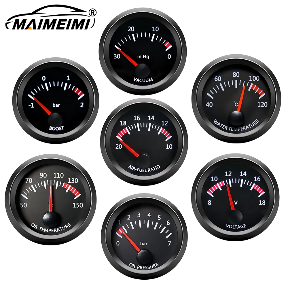 

Water Temperature/Oil Pressure/Voltmeter/Oil Temperature/EGT/Air fuel ratio Gauge 2" 52mm for Gasolin Car Pointer 12V Optional