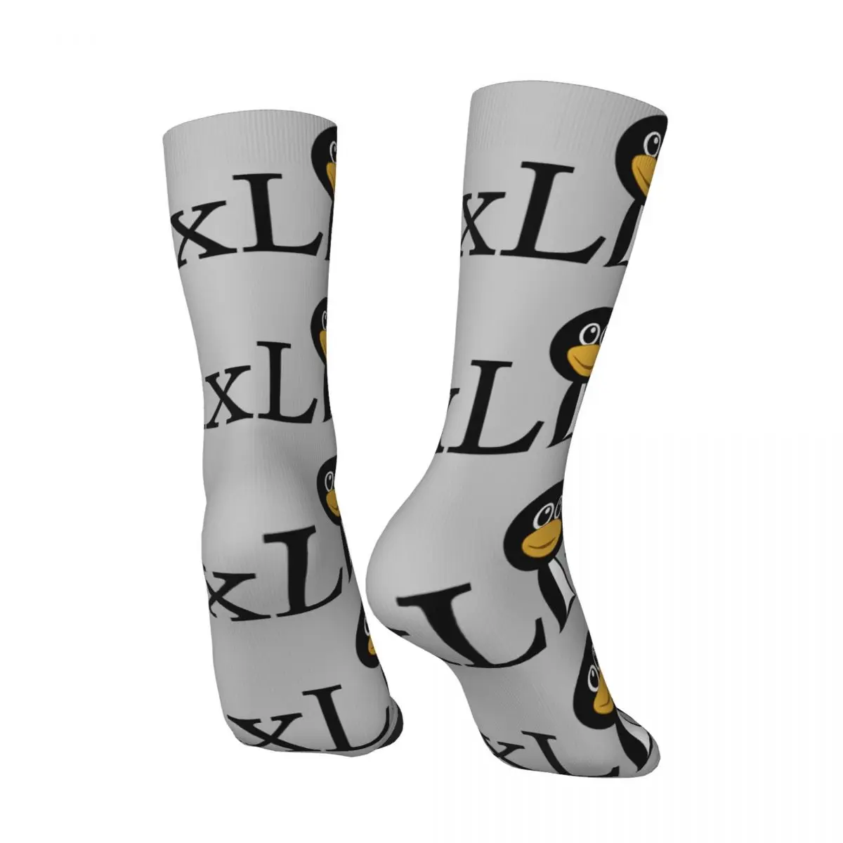 Funny Crazy compression Cute Sign Sock for Men Hip Hop Harajuku L-Linux Tux Mascot Happy Quality Pattern Printed Boys Crew Sock